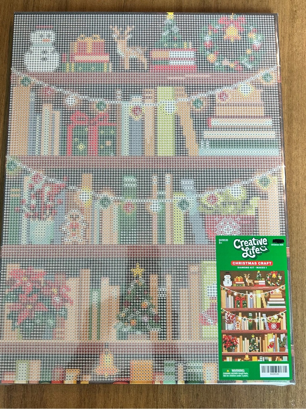 Christmas Bookshelf Diamond Painting Kit Holiday Craft